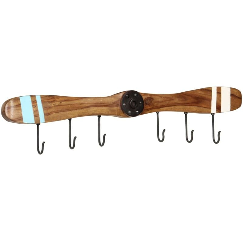 

Perchero de pared 6 ganchos madera maciza sheesham 108x6x19 cm - Marrón - Vidaxl