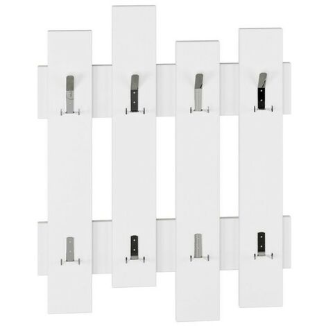 Perchero de pared blanco con 8 ganchos Wave 64xh.81 cm