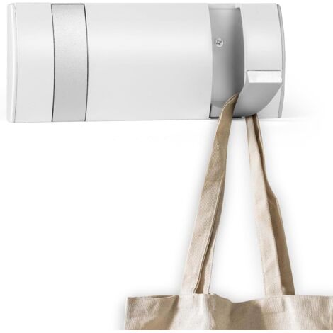 perchero de pared con 2 ganchos retráctiles, ganchos de pared plegables de metal de aluminio, ganchos de pared para colgar abrigos y bufandas, adecuado para la cocina y el baño.