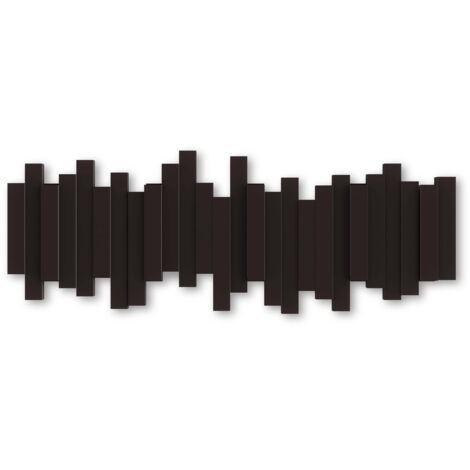 Perchero de pared con 5 ganchos (negro)