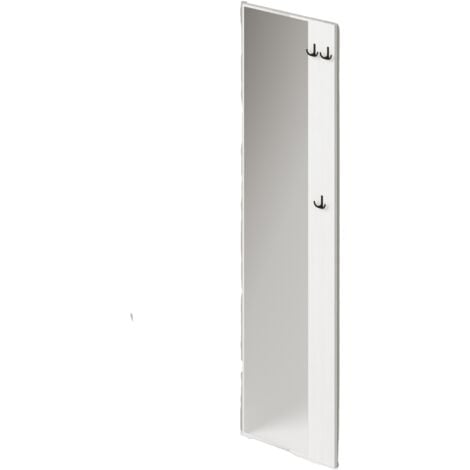 Perchero de pared con espejo Blanco H182x50x4cm