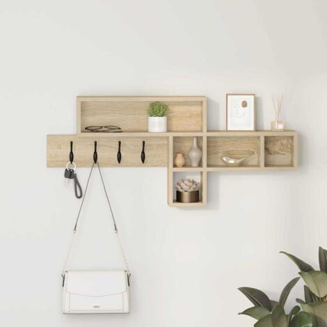Perchero de pared con estante Roble  100 x 12 x 43.5 cm