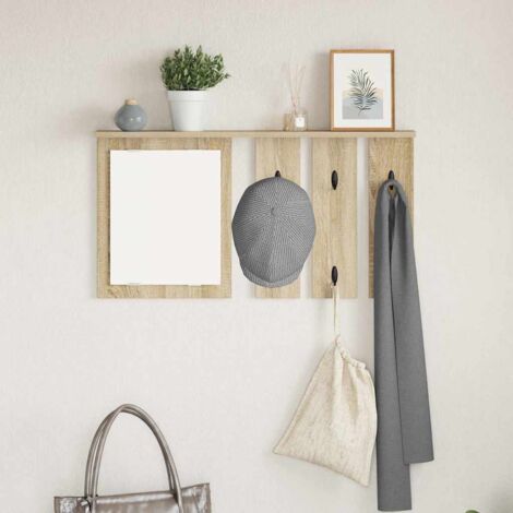 Perchero de pared con estante Roble  85 x 10 x 45 cm