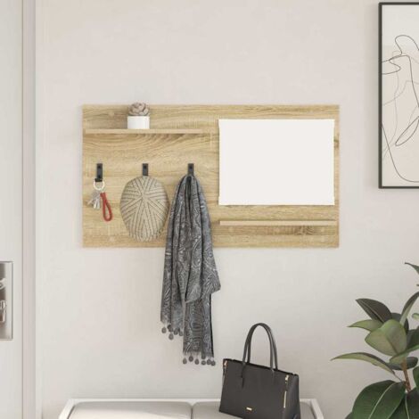 Perchero de pared con estante Roble  90 x 10 x 50 cm