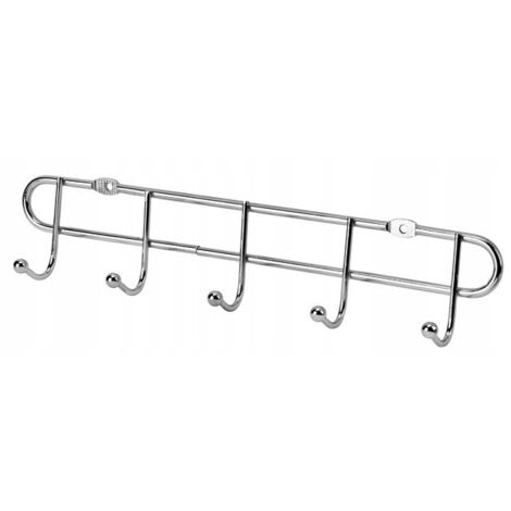 Perchero de pared cromado de 5 brazos
