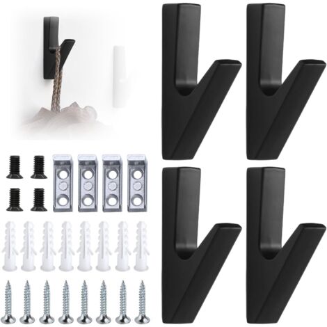 Perchero de pared de 4 piezas, ganchos de pared atornillables, toallero de baño, gancho de pared para llaves, gancho de cocina para toallas, gancho de pared para abrigos, ganchos de pared, diseño mode