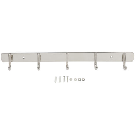 Perchero de pared de acero inoxidable 304, que ahorra espacio, con 5 ganchos para ropa, ideal para abrigos, sombreros y mochilas.