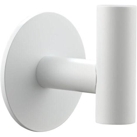 Perchero de pared de acero inoxidable para toallas, sin necesidad de taladrar, color blanco