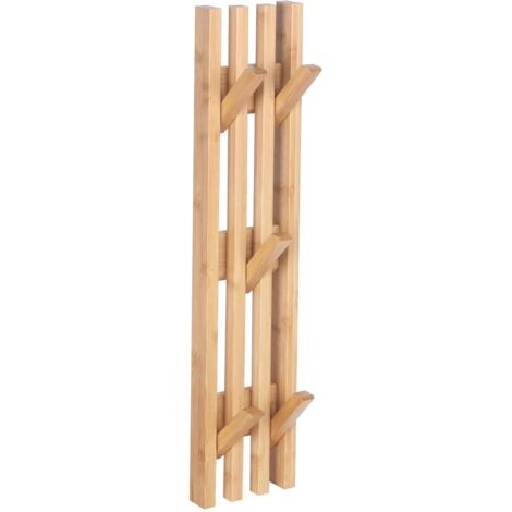 Perchero de pared de bambú para baño BEGRYF 60x14x3,5