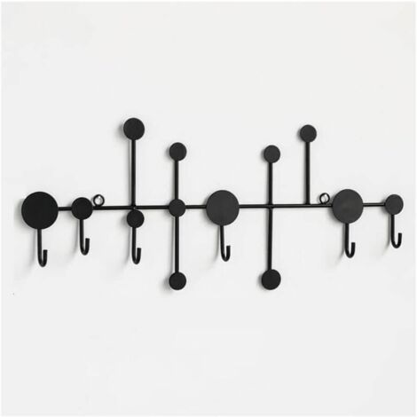 Perchero de pared de hierro forjado, gancho de pared, perchero de pared, decoración de pared, negro