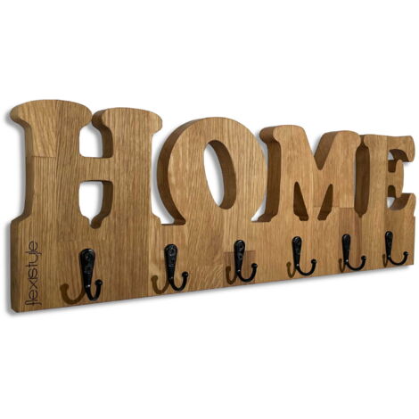 Perchero de pared de madera HOME Roble 50 cm