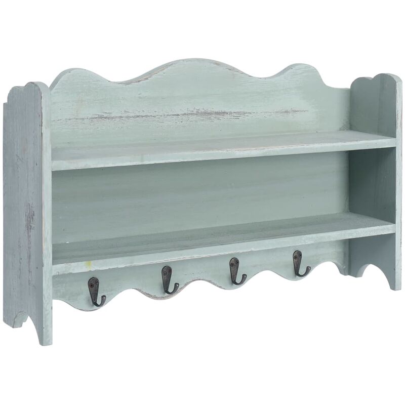 

vidaXL Perchero de pared de madera verde 50x10x30 cm - Verde