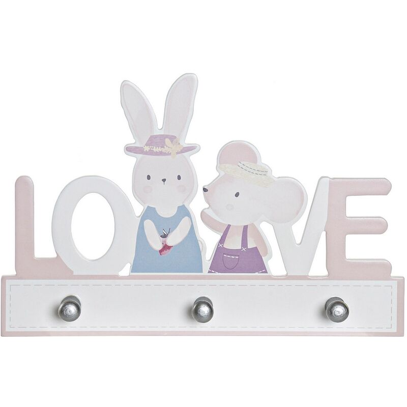 

Perchero de Pared DKD Home Decor Love Madera MDF Conejo