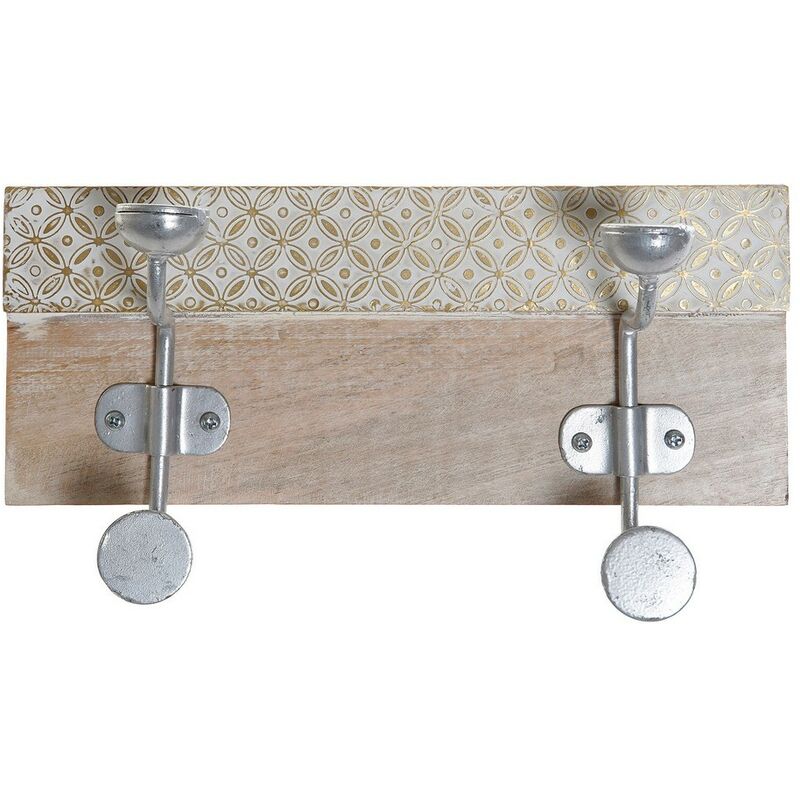

Perchero de Pared DKD Home Decor Metal Madera de mango (30 x 10 x 15.5 cm)