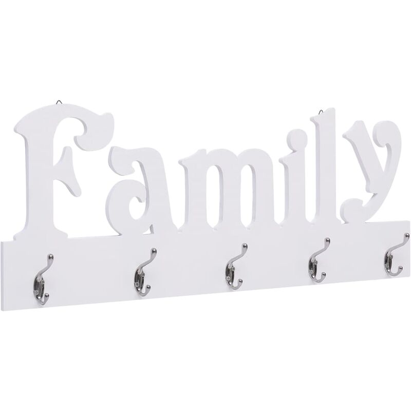 

Perchero de pared FAMILY 74x29,5 cm - Blanco