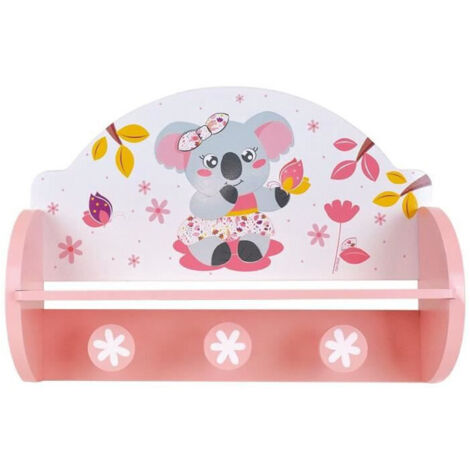 Perchero de Pared Fun House Rosa Madera MDF (33 x 46 x 15 cm)