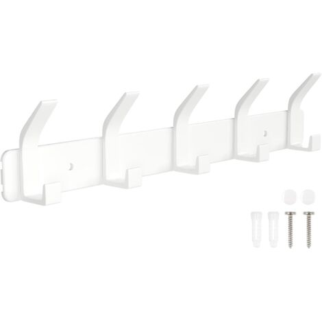 Perchero de pared, gancho para baño, con 5 ganchos, - Blanco