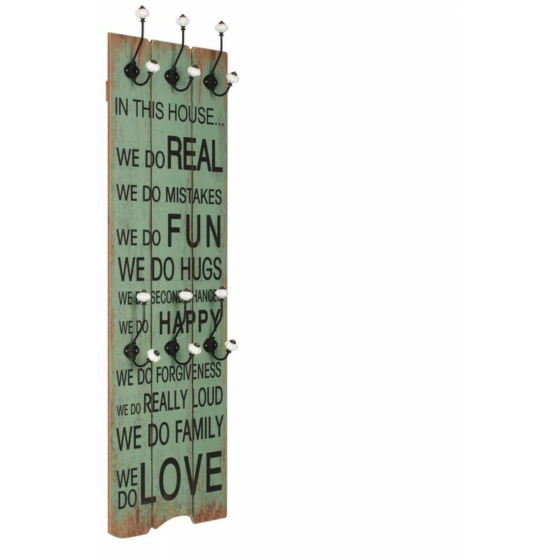 

Perchero de pared HAPPY LOVE con 6 ganchos 120x40 cm