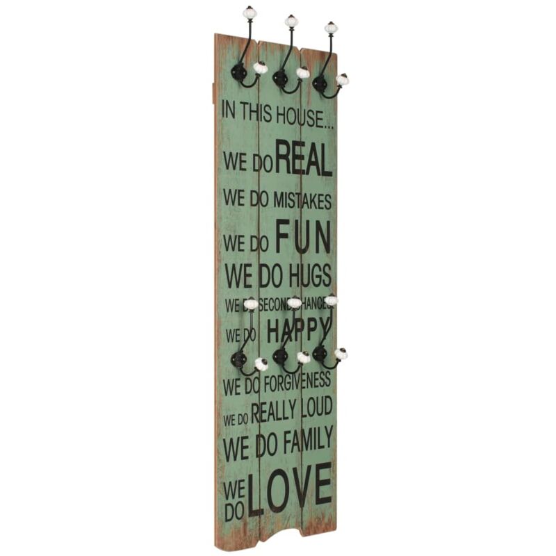 

Perchero de Pared con 6 Ganchos 120x40 cm HAPPY LOVE - Multicolor - Vidaxl