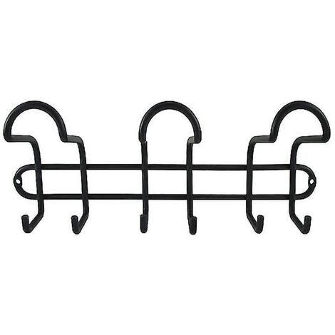 Perchero de Pared Inofix Negro Acero 13 x 31 x 8,4 cm