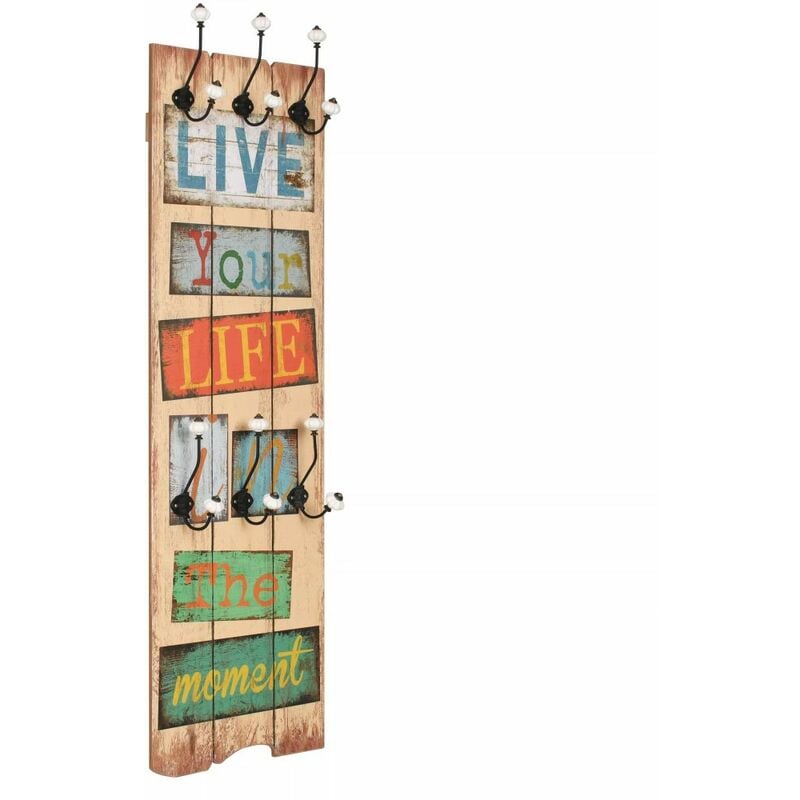 

Perchero de pared LIVE LIFE con 6 ganchos 120x40 cm