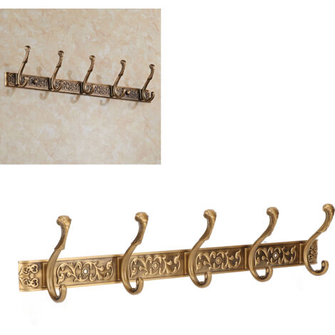 Perchero de pared para fijar detrás de una puerta, para colgar abrigos, sombreros y ropa, herrajes de aluminio de estilo vintage, ahorra espacio, resistente.
