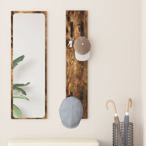 Perchero de pared Roble ahumado 20 x 1,5 x 100 cm vidaXL