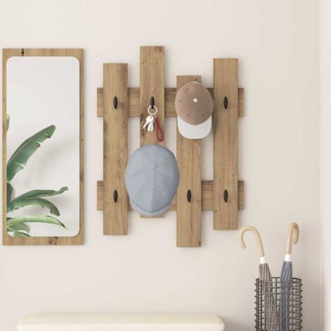 Perchero de pared Roble artisan 60 x 3 x 82 cm