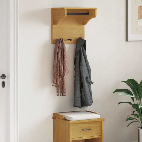 Perchero de pared SANDNES madera maciza pino 43x30x42cm