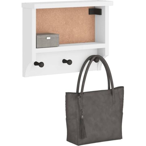 Perchero de pared SANDNES madera maciza pino 45x12x35cm