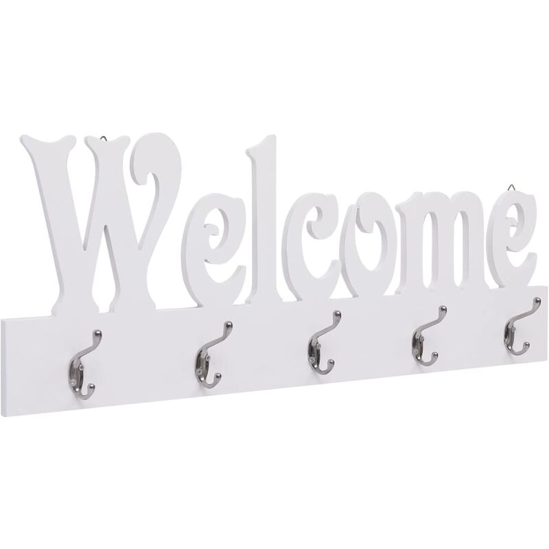 

Perchero de pared WELCOME blanco 74x29,5 cm
