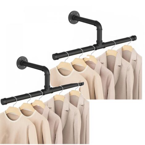 Perchero de pared Yawenhe (51 cm), perchero desmontable de estilo industrial, ahorra espacio en el salón o el dormitorio, 2 unidades.