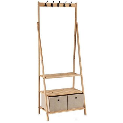 Perchero de Pie Beige Marrón Madera Tela (40,5 x 175 x 67 cm) 8430852830340 S3609839 Kipit