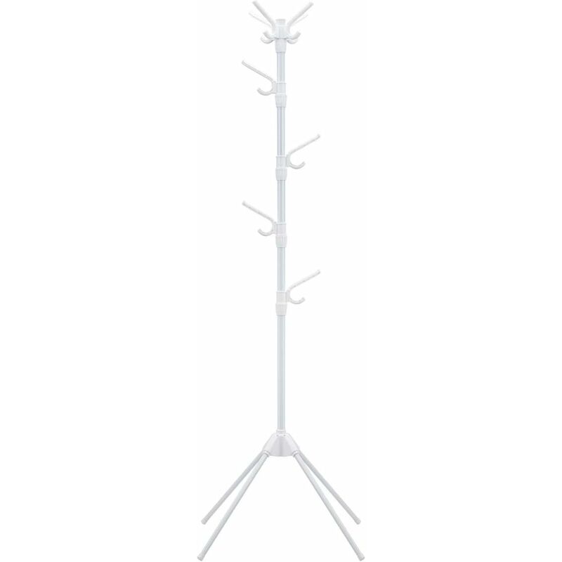 

Perchero de Pie con 8 Ganchos Perchero 169x50x50cm para Chaquetas Sombreros Bolsos Organizador para Entrada Sala Pasillo Blanco