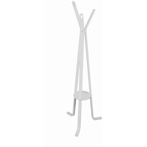 Perchero de pie metálico Napoli blanco con perchas de plástico color blanco  Ø36 x 180 cm — MadeDesign