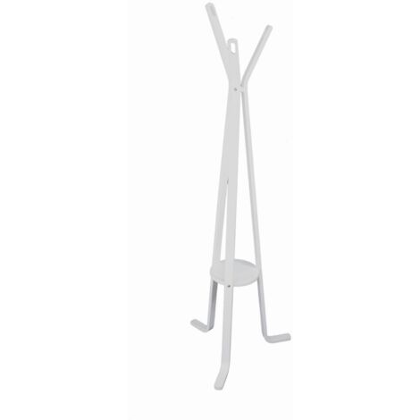 Perchero de pie de madera blanca con 3 brazos 50cmx170cm