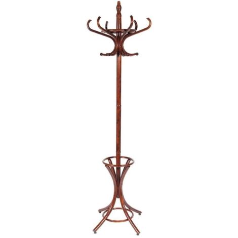 Perchero de pie de madera marrón 53x39x187hcm