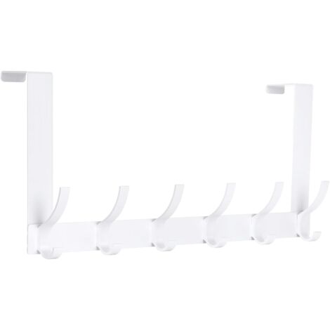 Perchero de puerta con 12 ganchos, perchero de puerta, ganchos para colgar en la puerta del baño y la cocina (blanco)