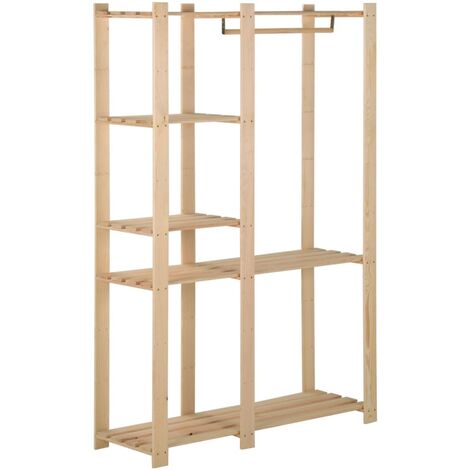 Perchero de ropa de madera maciza de pino 110x38x170 cm vidaXL