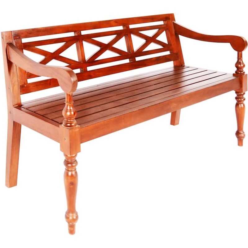 

Banco Batavia Madera Maciza de Caoba Marrón Oscuro 136 cm - Marrón - Vidaxl