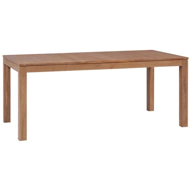 

vidaXL Mesa de Comedor Madera Teca Maciza Acabado Natural 180x90x76 cm - Marrón