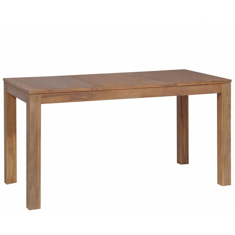 

vidaXL Mesa de Comedor Madera Teca Maciza Acabado Natural 140x70x76 cm - Marrón