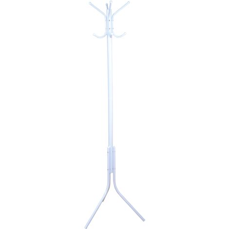 Perchero de tubo de acero blanco con 8 ganchos 178cm MED05017