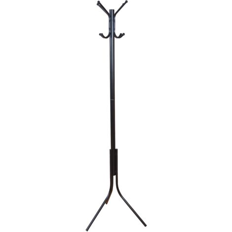 Perchero de tubo de acero negro con 8 ganchos 178cm MED05016