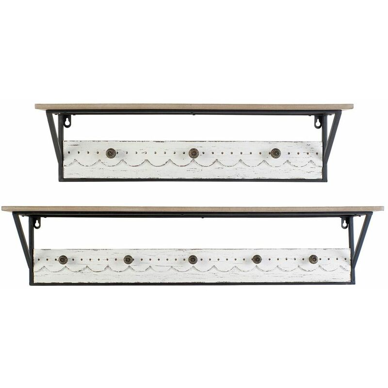 

Perchero DKD Home Decor Blanco Metal Madera MDF (2 pcs)