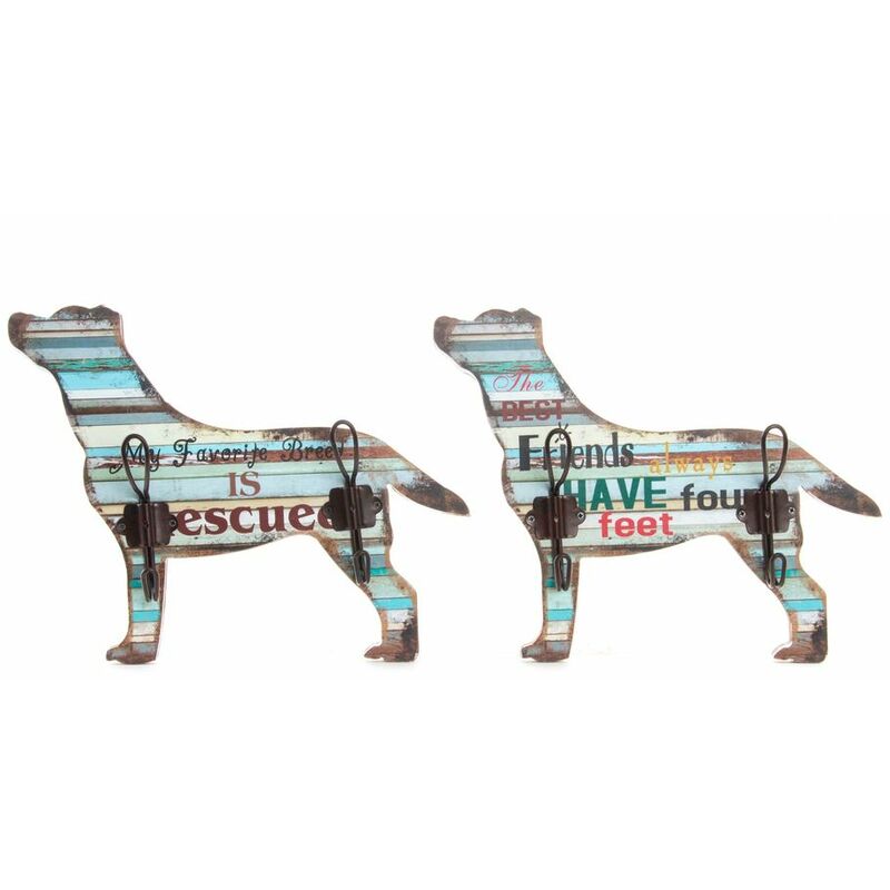 

Perchero DKD Home Decor Hierro Madera MDF Perro (2 pcs) (31 x 5 x 24 cm)