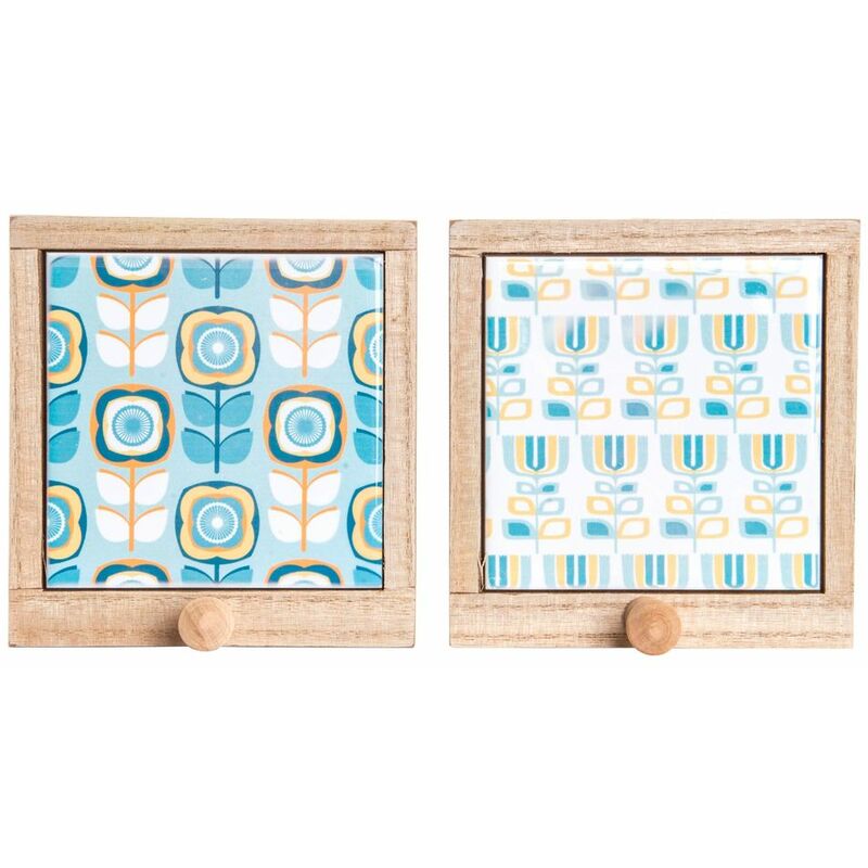 

Perchero DKD Home Decor Madera Floral (2 pcs) (14 x 13 x 4 cm)