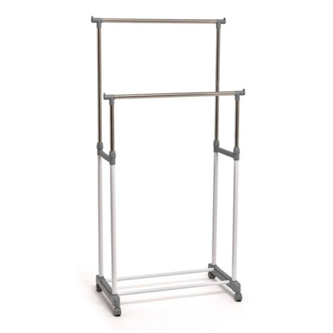 PERCHERO DOBLE CON RUEDAS 75 X 42 X 98-165 CM - 905015