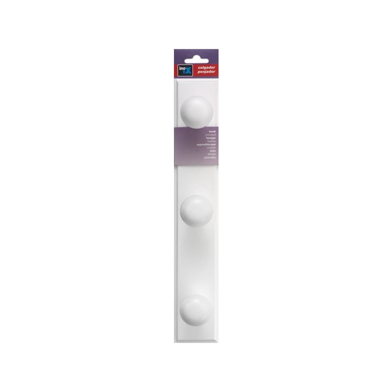 

Colgador triple madera blanco (blister 1 unidad) - Inofix