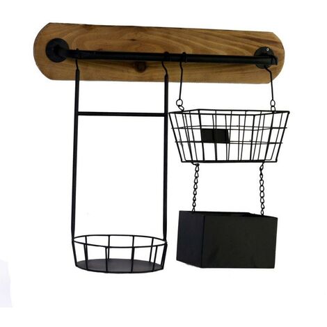 Perchero metal negro 2p cm57x20h49